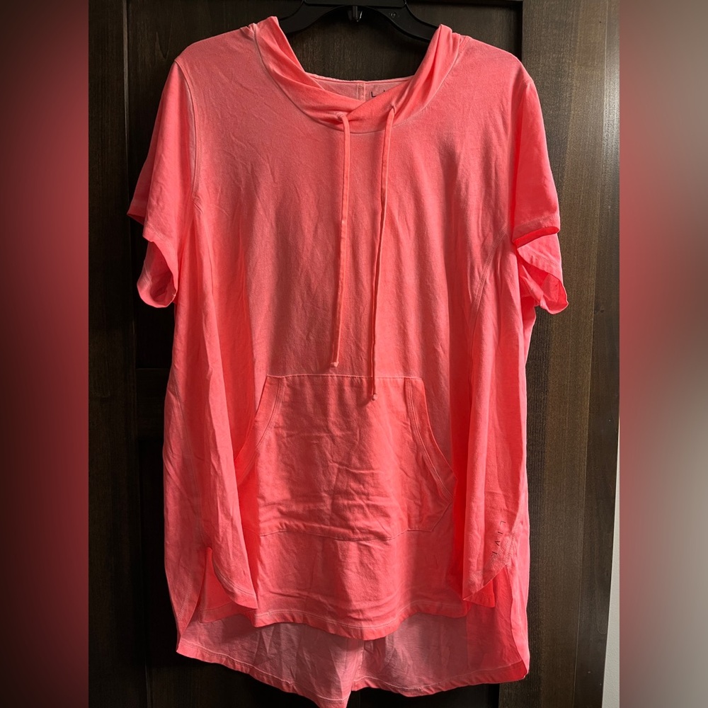 Livi Active Bright Corral Short Sleeve Hoodie